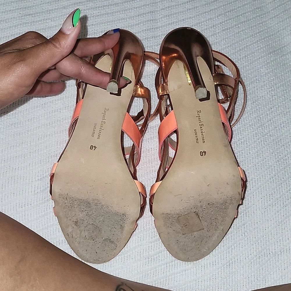 Rupert Sanderson Rose Gold Ombre Stilletto Heels 40 9 - Picture 9 of 9